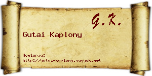 Gutai Kaplony névjegykártya